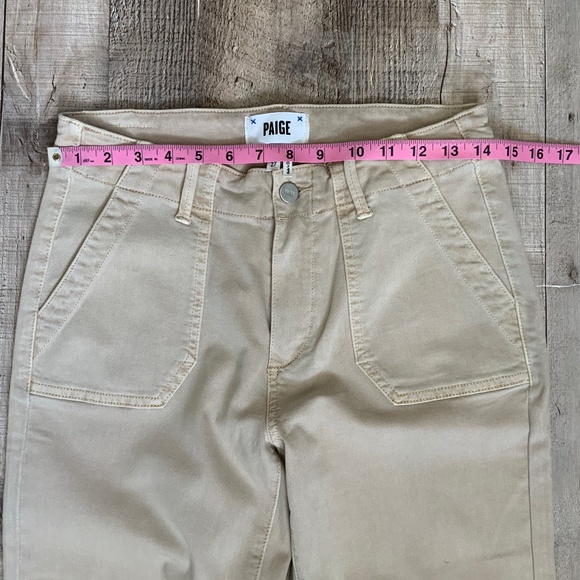 PAIGE Warm Sand Tan High Rise Ankle Utility Cargo Pants Soft Chino NWOT SZ 27 - Picture 15 of 16